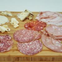 Selection Of Italian Cured Meats (5 Types) · Meat: Mortadella / Spicy Soppressata / Salame Napoli / Finocchiona / Prosciutto di Parma
