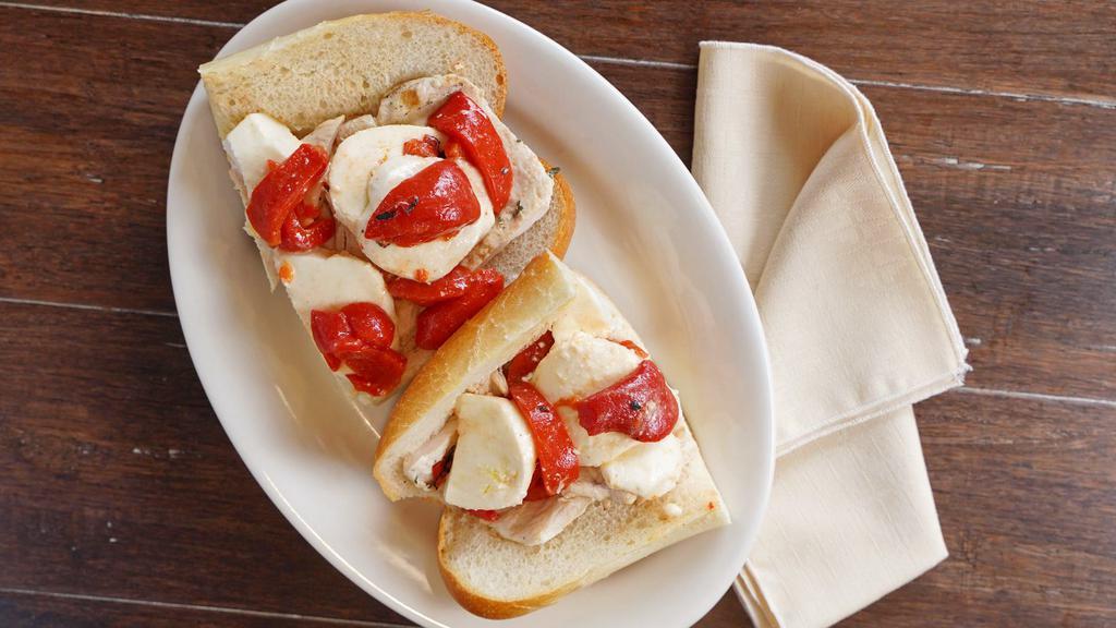 Grilled Chicken, Roasted Peppers & Mozzarella · 