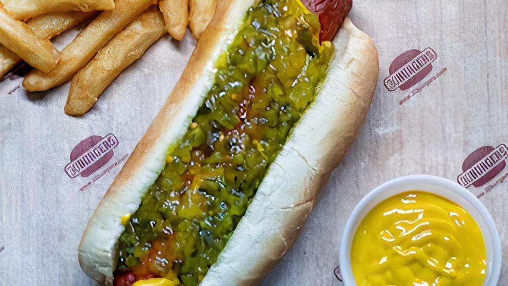 New Jersey Dog · Homemade mustard relish.