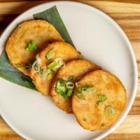 Scallion Pancake · Topped off with fresh scallions.