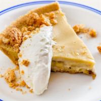 Butterscotch Banana Pudding Pie · Bananas, caramel, whipped cream.