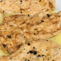 Chicken Francese · Chicken breast dipped in egg and sautéed in wine, butter and lemon.