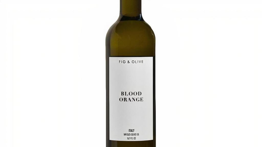 Blood Orange Olive Oil · Made with Arbequina Olive Oil. Infused with Blood Orange. FIG & OLIVE's Blood Orange Olive Oil is sweet and perfectly balanced. Ingredients: Extra Virgin Olive Oil, Natural Flavors. This infused olive oil can be used for red snapper, ice cream or any orange salad.