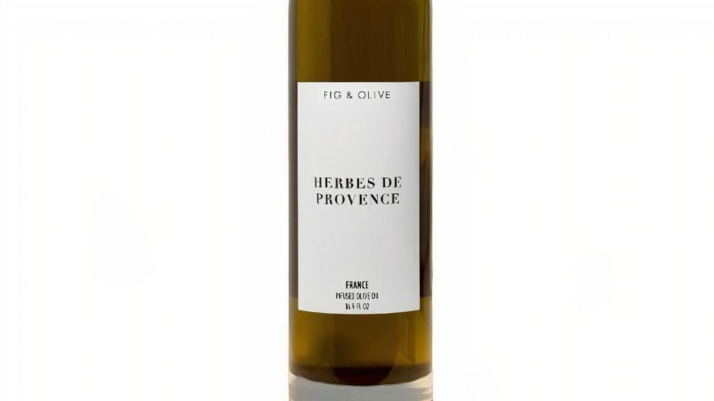Herbes De Provence Olive Oil · Made with essential oil from France. FIG & OLIVE's Herbes de Provence Olive Oil is a perfect blend of the flavors of the herbs of the south of France & extra virgin olive oil. This olive oil will transport you to the French Riviera. 500 ml