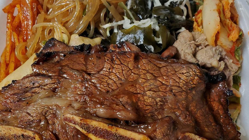 Gina'S Special Plate · Favorite. Comes with kalbi, BBQ beef, BBQ chicken and spring rolls, comes with your choice of four side items.