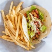 Shrimp Picante Taco* · Pico de gallo, shredded lettuce ,avocado mayo