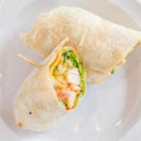 Crispy Chicken Wrap · Lettuce, tomato, cheddar & jack cheese, chipotle mayo, flour tortilla.