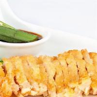  Chicken Katsu · Served with white rice soup or salad.