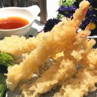 Shrimp Tempura · Served w. miso soup or salad rice & vegetable