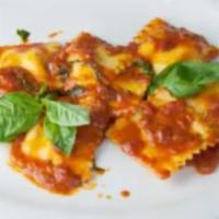 Ravioli · homemade cheese ravioli in our marinara sauce