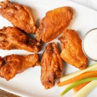 Buffalo Chicken Wings · 10 pieces with bleu cheese dressing.