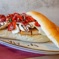 Breaded Chicken Italiano · Breaded Chicken Fresh Mozzarella Roasted Red Peppers and drizzled with Balsamic Glaze
