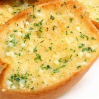 Garlic Bread · Bread, topped with garlic & olive oil, herb seasoning, baked to perfection.