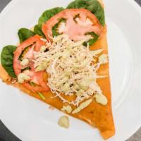 Spicy Chicken Crepe · gruyere cheese,tomatoe spinach,spicy jalapeño aioli,shredded chicken