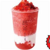 Yogurt Strawberry Tea 草莓厚乳酪 · Strawberry smoothies with premium organic yogurt, white bubble, fresh strawberries and chees...