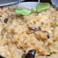 Wild Mushroom Risotto · wild mushroom with slow cooked arborio rice with shallots, white wine, chicken stock, butter...