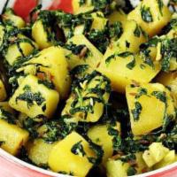 Aloo Methi · A tasty combination of Potato and Fenugreek leaves.