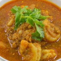 Prawn Curry · Jumbo Prawns cooked in signature Indian curry.