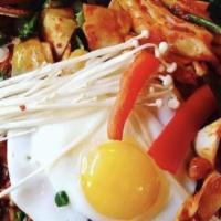 Bibimbap / 비빔밥 · Traditional Korean rice bowl with lightly seasoned and sauteed vegetables and choice of prot...