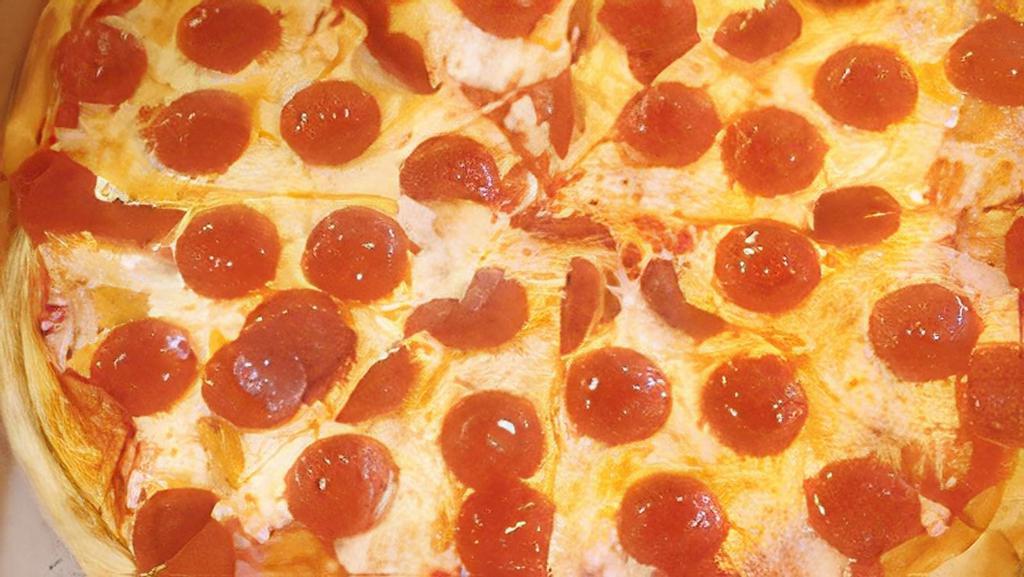 Pepperoni Slice Pizza · Pepperoni, topped with our homemade tomato sauce & imported finest grande mozzarella.