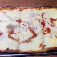 Sicilian Slice Pizza · Deep dish, our zesty square crust, topped with our homemade tomato sauce & imported finest g...