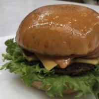 Mushroom Burger · 2(4 ounces) smashed burger with 2 slices of American cheese, sauteed mushroom in truffle but...
