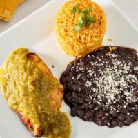 Pollo Loco · A premium chicken breast steamed with marinated sauce served with rice, beans, and guacamole...