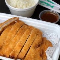 Chicken Katsu · Served with rice and soup or salad.