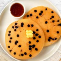 Choco Kiss Pancakes · Fluffy chocolate chip pancakes cooked with care and love served with butter and maple syrup....