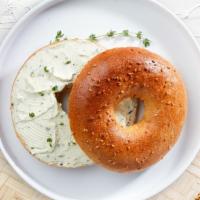 Bagel And Cream Cheese · Get a wholesome toasted bagel of your choice with our special cream cheese!