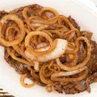 Steak · With onions.