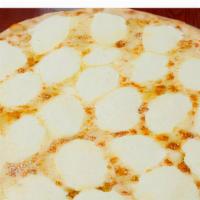 Bianca Pizza · White pizza made with old fashioned ricotta cheese, creamy mozzarella cheese and grated impo...