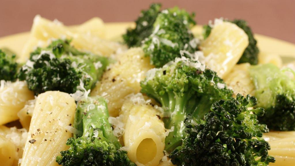 Pasta With Broccoli · Sautéed broccoli with pasta and garlic sauce and locatelli cheese.