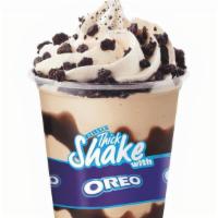 Cookies & Cream Shake · Vanilla Ice Cream, Crushed Oreos & Chocolate Syrup.