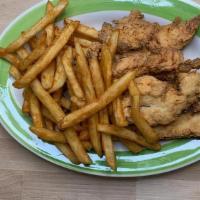 Buttermilk Fried Chicken Fingers · Plain with a side of Honey Mustard or tossed in Buffalo, BBQ, Honey BBQ or Garlic Parmesan
[...