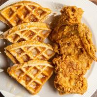 Chicken & Waffle · 2 pcs of our Buttermilk Fried Chicken served with our Sweet Potato Waffle.