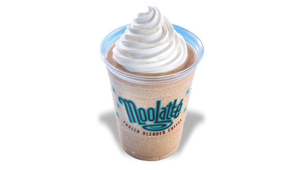 Vanilla Moolatte · Coffee blended with creamy Dairy Queen vanilla soft serve and ice and garnished with whipped topping.