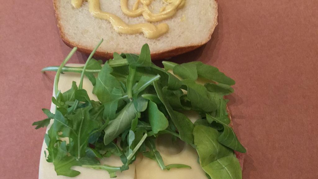 Italian Salami Sandwich · Swiss cheese, Dijon mustard, scallion aioli and arugula. Made to order and can be press toasted on your choice of bread.
