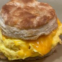 Biscuit With Scrambled Eggs · Our signature homemade brown butter biscuit with scrambled eggs.