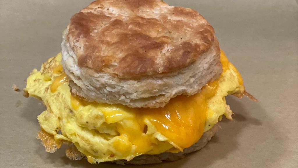Biscuit With Scrambled Eggs · Our signature homemade brown butter biscuit with scrambled eggs.