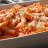 Baked Ziti Pasta · Personal Dish (kosher) - classic Italian American comfort food of pasta baked with sausage, ...