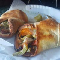 Stromboli With Meat · Rolled turnover.