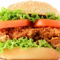 Jalapeno Fried Chicken Sandwich Combo · Buttermilk battered fried chicken, spicy fresh jalapeno, lettuce, tomatoes, pickles, and col...