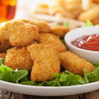 Buffalo Chicken Nuggets · Breaded chicken nuggets smoothered in our house made buffalo sauce.