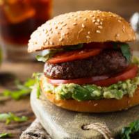 Impossible Meat Burger With Avocado · Delicious Impossible Meat (Vegan) Burger. Served on a potato bun with Avocado, lettuce, toma...