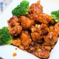 General Tso'S Chicken  · Hot and spicy. Fried crispy chunk of chicken stir-fried w. delightful house special sweet & ...