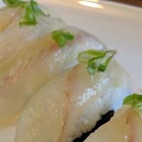 Fluke · Sushi with the rice and sashimi not