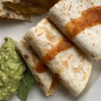 Grilled Chicken Quesadilla · Santa Fe Grill favorite: With melted cheese in a flour tortilla served with guacamole, sour ...