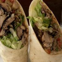 Jerk Chicken Wrap · Grilled with spicy or mild house-made sauce and serve with salsa and mixed green.