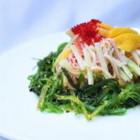 Kani Mango Seaweed Salad · spicy mayo dressing